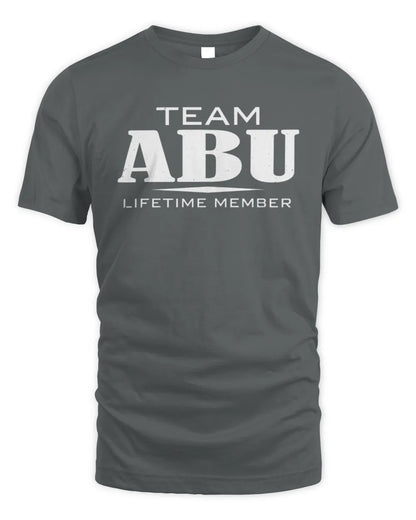 ABU BL62-K4-128 - Personalized “Team NAME Lifetime Member” - Unisex Standard T-Shirt - Charcoal