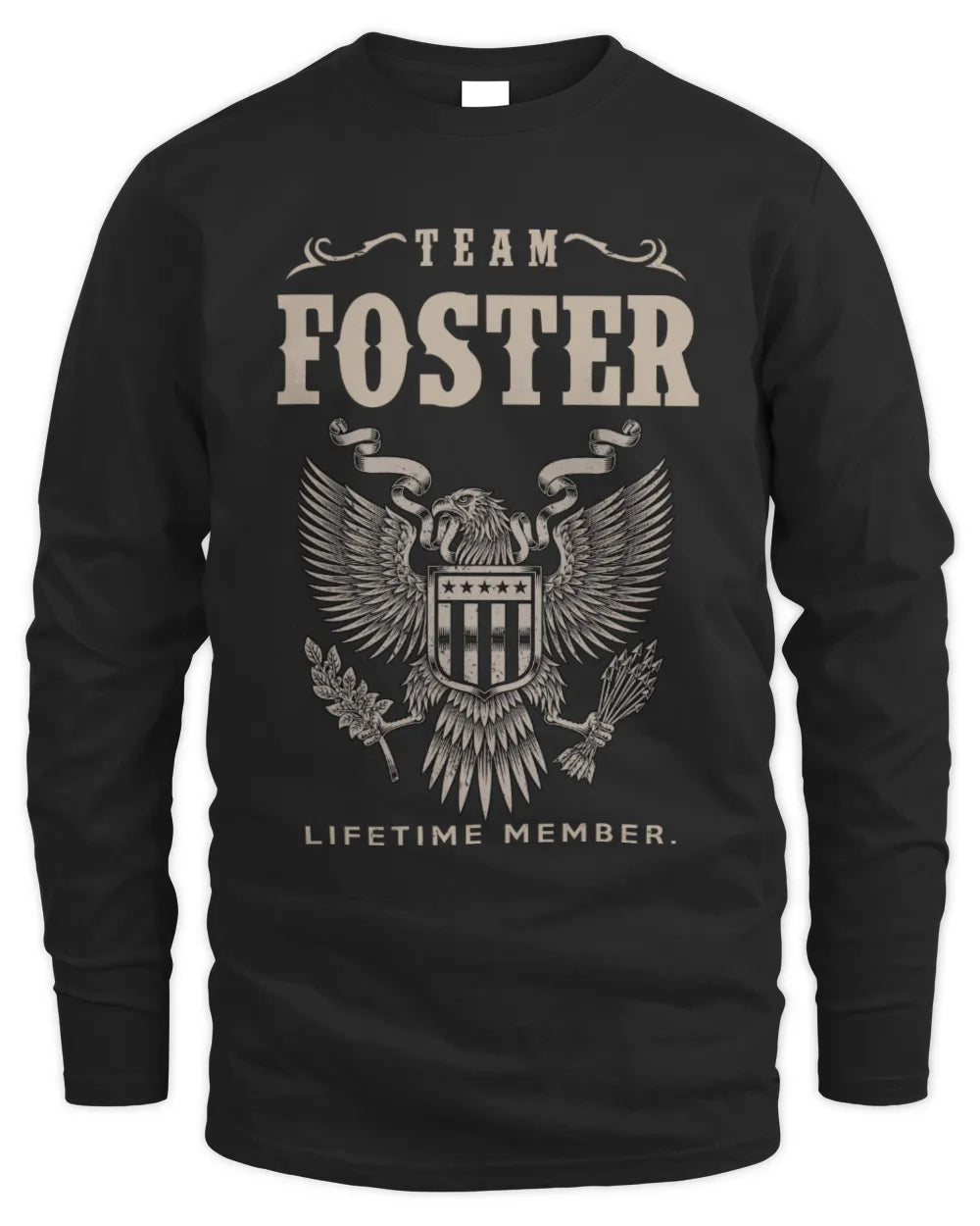 FOSTER TP06-K82 – Personalized Classic Style Apparel “Team NAME Lifetime Member” - Men's Long Sleeved T-Shirt - Black