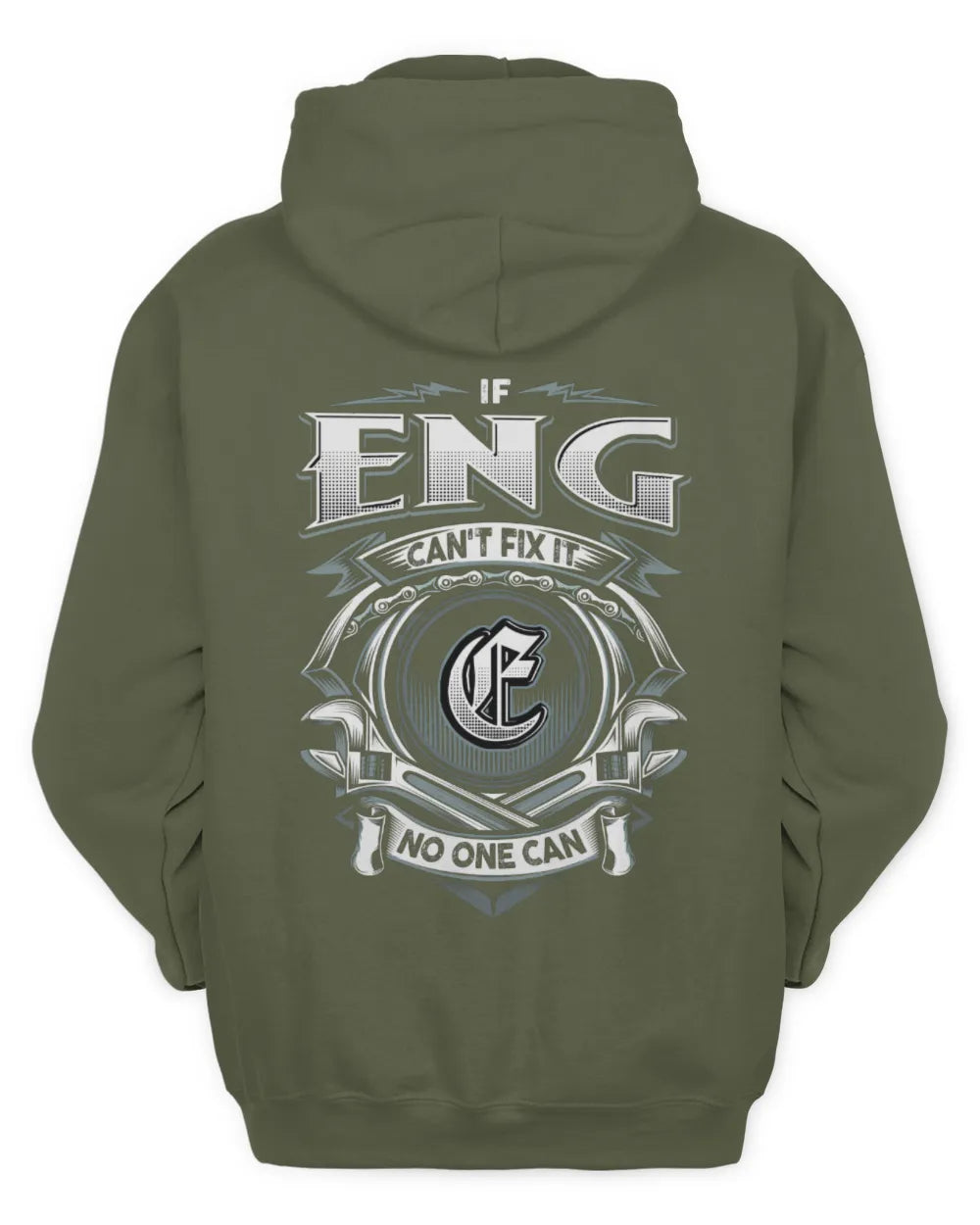 ENG AP81-K4-626 - Personalized Ahmed Quote Apparel “If Ahmed Can't Fix It, No One Can” - Unisex Hoodie - Military Green