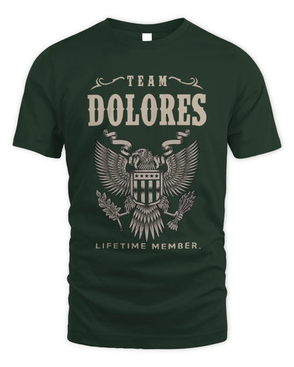 DOLORES TP06-K82 – Personalized Classic Style Apparel “Team NAME Lifetime Member” - Unisex Standard T-Shirt - Forest Green