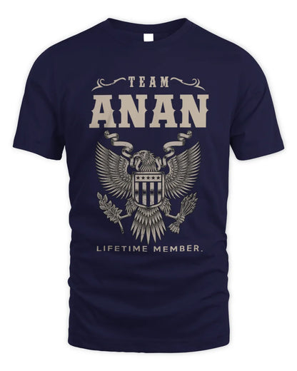 ANAN TP06-K82 – Personalized Classic Style Apparel “Team NAME Lifetime Member” - Unisex Standard T-Shirt - Navy