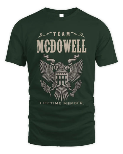 MCDOWELL TP06-K82 – Personalized Classic Style Apparel “Team NAME Lifetime Member” - Unisex Standard T-Shirt - Forest Green