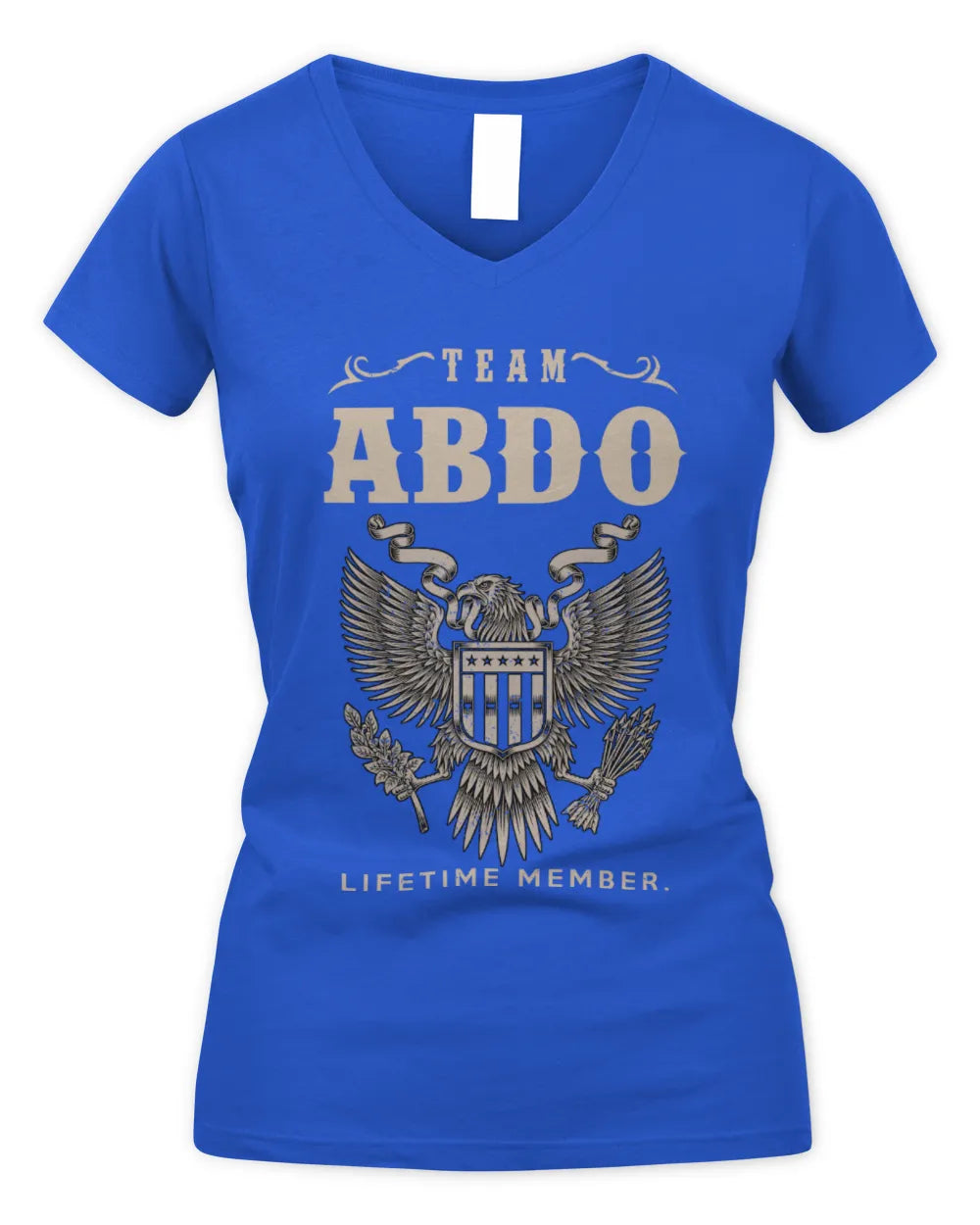 ABDO TP06-K82 – Personalized Classic Style Apparel “Team NAME Lifetime Member” - Women's V-Neck T-Shirt - Royal