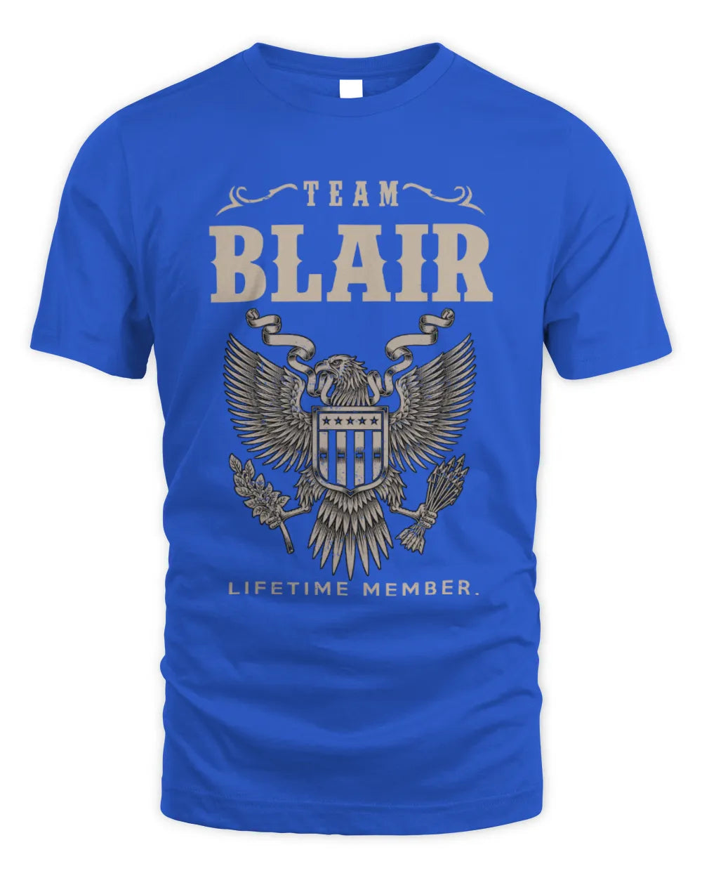 BLAIR TP06-K82 – Personalized Classic Style Apparel “Team NAME Lifetime Member” - Unisex Standard T-Shirt - Royal