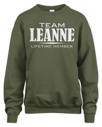 LEANNE BL62-K4-128 - Personalized “Team NAME Lifetime Member” - Unisex Sweatshirt - Military Green