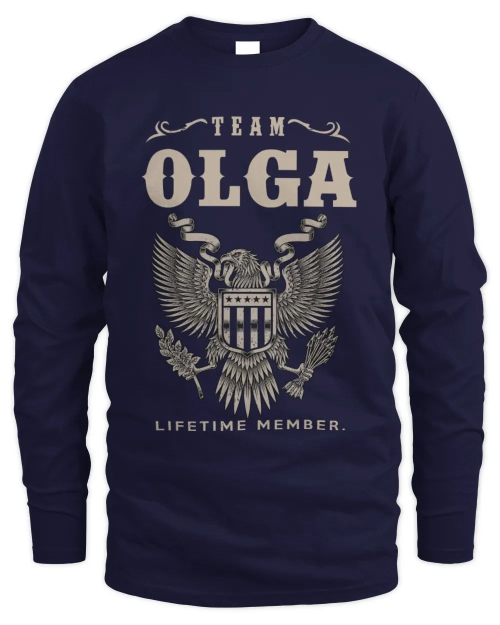 OLGA TP06-K82 – Personalized Classic Style Apparel “Team NAME Lifetime Member” - Men's Long Sleeved T-Shirt - Navy