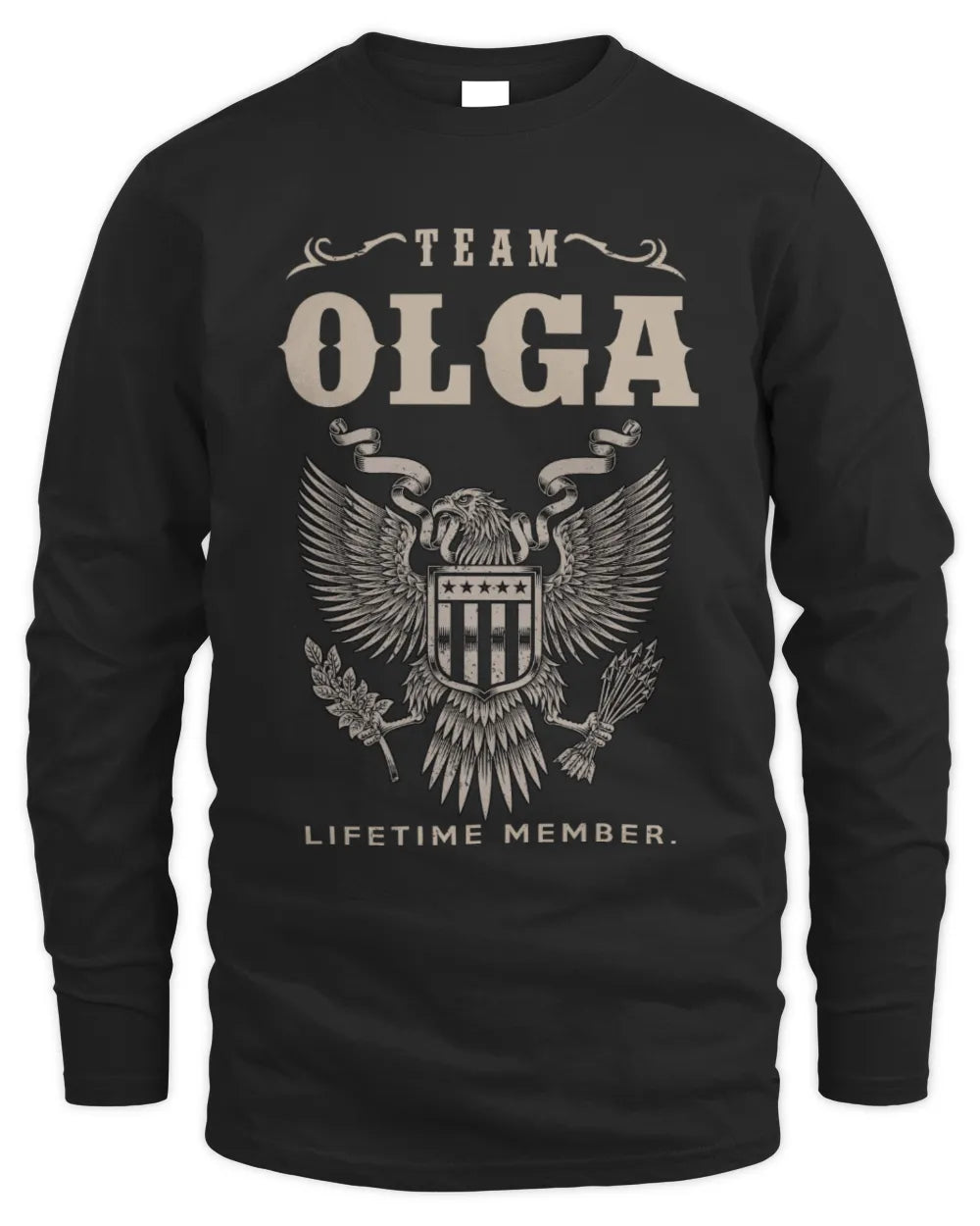 OLGA TP06-K82 – Personalized Classic Style Apparel “Team NAME Lifetime Member” - Men's Long Sleeved T-Shirt - Black