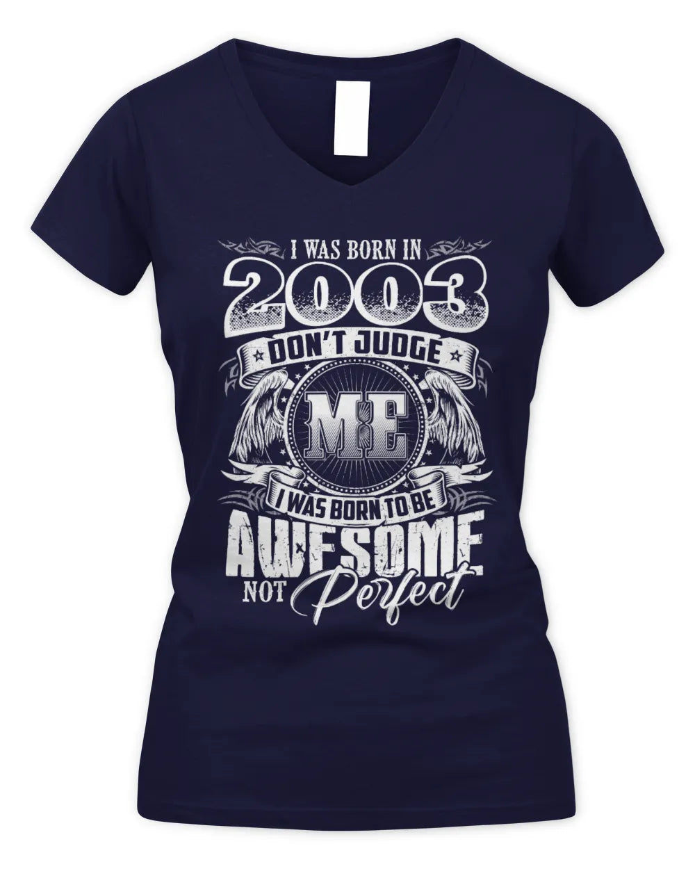 2003 HH89-K2 – Awesome Birth Year Quote T-Shirt - Women's V-Neck T-Shirt - Navy