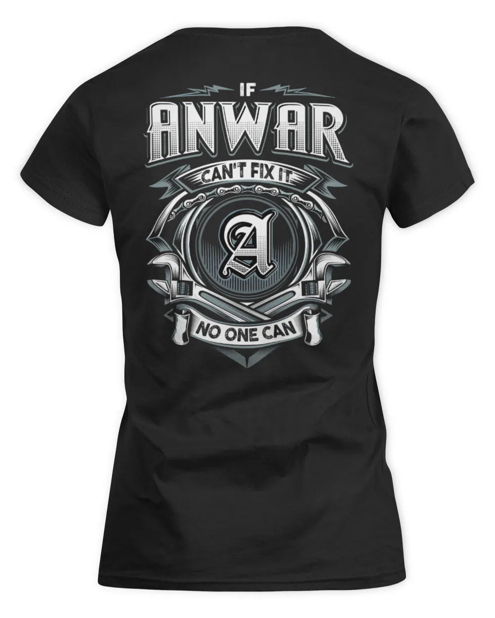 ANWAR AP81-K4-626 - Personalized Ahmed Quote Apparel “If Ahmed Can't Fix It, No One Can” - Women's Standard T-Shirt - Black