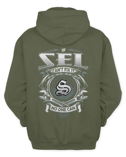 SEL AP81-K4-626 - Personalized Ahmed Quote Apparel “If Ahmed Can't Fix It, No One Can” - Unisex Hoodie - Military Green