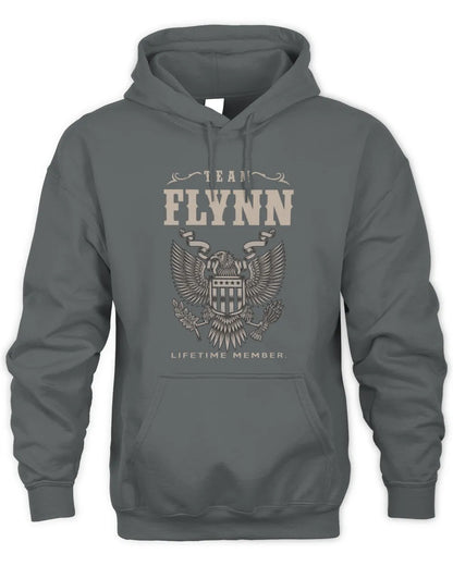 FLYNN TP06-K82 – Personalized Classic Style Apparel “Team NAME Lifetime Member” - Unisex Hoodie - Charcoal