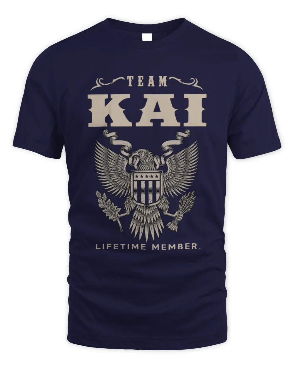 KAI TP06-K82 – Personalized Classic Style Apparel “Team NAME Lifetime Member” - Unisex Standard T-Shirt - Navy