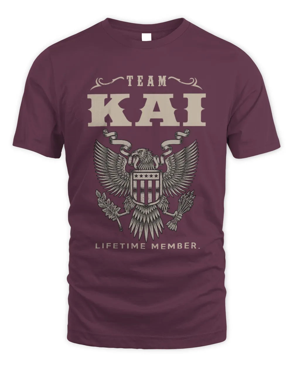 KAI TP06-K82 – Personalized Classic Style Apparel “Team NAME Lifetime Member” - Unisex Standard T-Shirt - Maroon