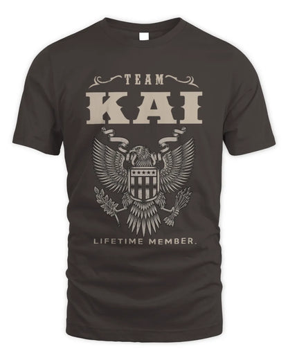 KAI TP06-K82 – Personalized Classic Style Apparel “Team NAME Lifetime Member” - Unisex Standard T-Shirt - Dark Chocolate