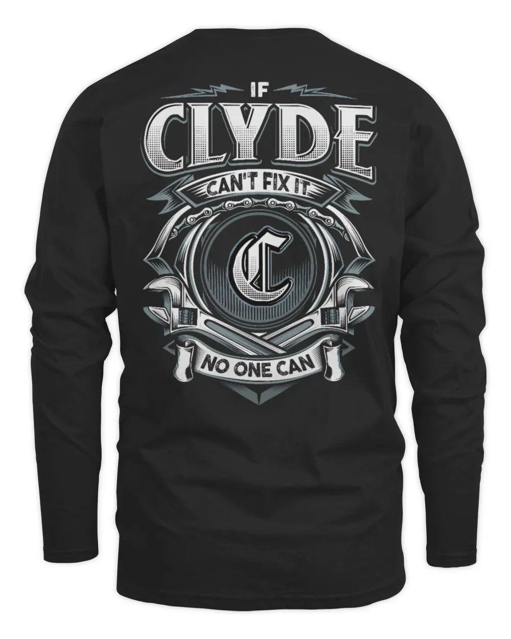CLYDE AP81-K4-626 - Personalized Ahmed Quote Apparel “If Ahmed Can't Fix It, No One Can” - Men's Long Sleeved T-Shirt - Black