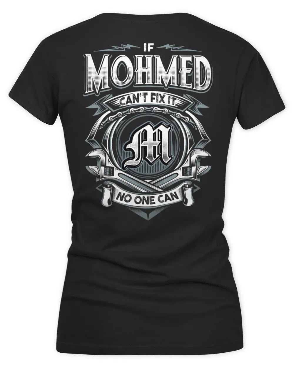 MOHMED AP81-K4-626 - Personalized Ahmed Quote Apparel “If Ahmed Can't Fix It, No One Can” - Women's V-Neck T-Shirt - Black