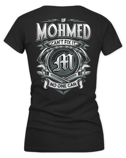 MOHMED AP81-K4-626 - Personalized Ahmed Quote Apparel “If Ahmed Can't Fix It, No One Can” - Women's V-Neck T-Shirt - Black