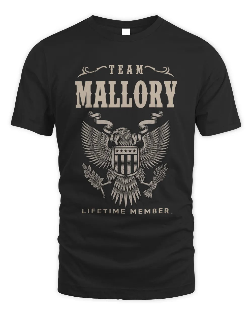 MALLORY TP06-K82 – Personalized Classic Style Apparel “Team NAME Lifetime Member” - Unisex Standard T-Shirt - Black