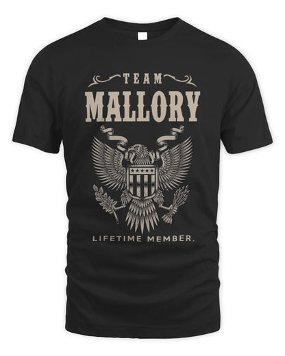 MALLORY TP06-K82 – Personalized Classic Style Apparel “Team NAME Lifetime Member” - Unisex Standard T-Shirt - Black