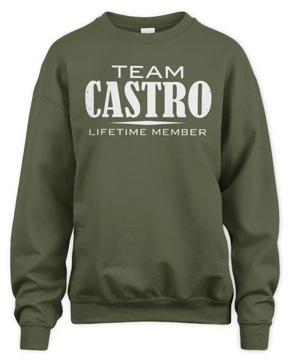 CASTRO BL62-K4-128 - Personalized “Team NAME Lifetime Member” - Unisex Sweatshirt - Military Green