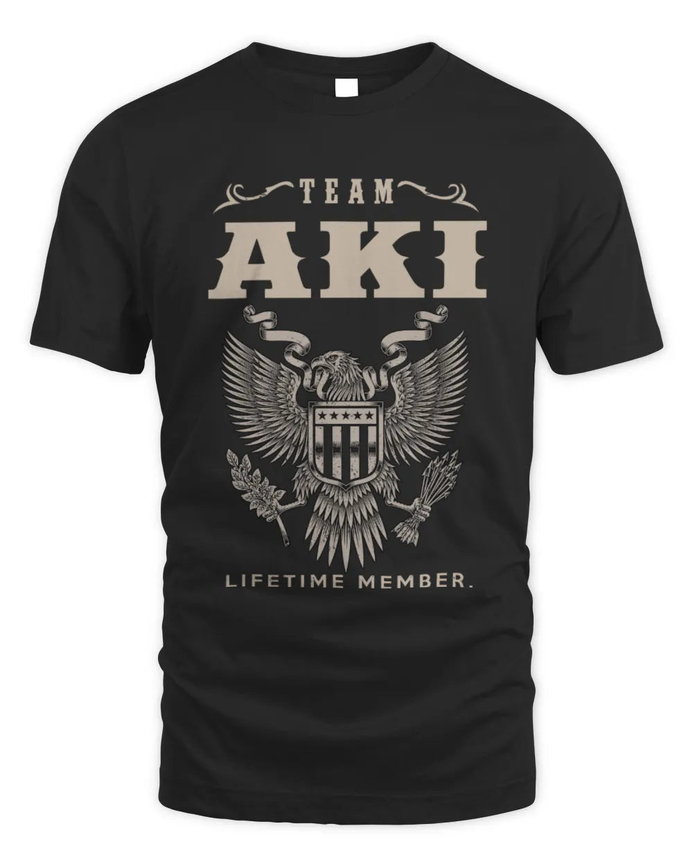 AKI TP06-K82 – Personalized Classic Style Apparel “Team NAME Lifetime Member” - Unisex Standard T-Shirt - Black