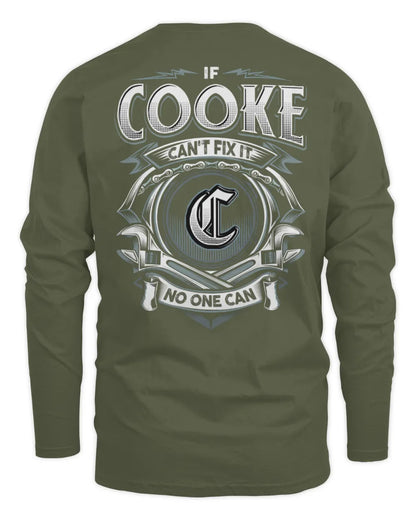 COOKE AP81-K4-626 - Personalized Ahmed Quote Apparel “If Ahmed Can't Fix It, No One Can” - Men's Long Sleeved T-Shirt - Military Green