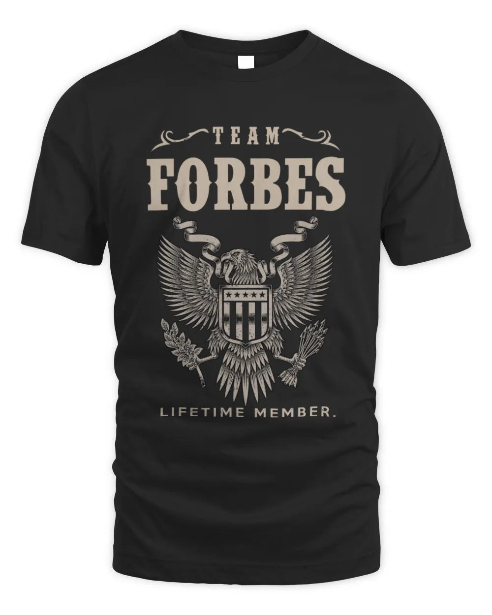 FORBES TP06-K82 – Personalized Classic Style Apparel “Team NAME Lifetime Member” - Unisex Standard T-Shirt - Black