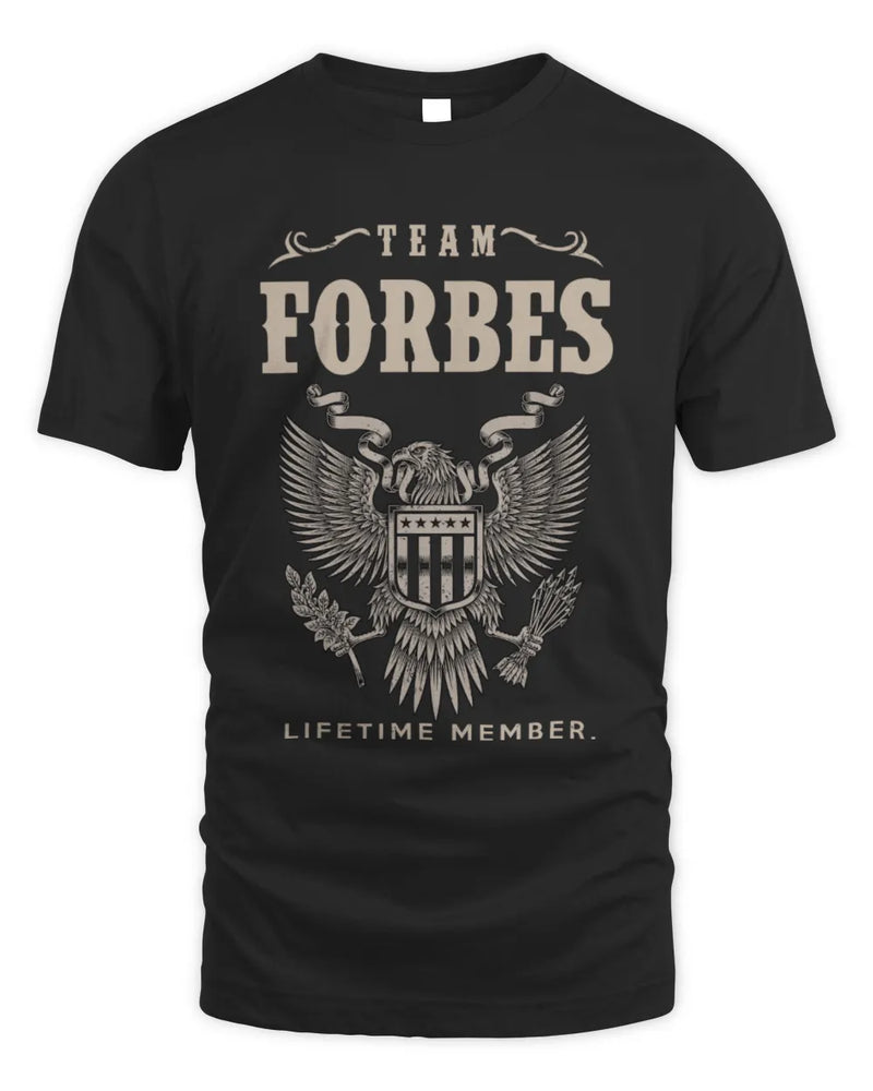 FORBES TP06-K82 – Personalized Classic Style Apparel “Team NAME Lifetime Member” - Unisex Standard T-Shirt - Black