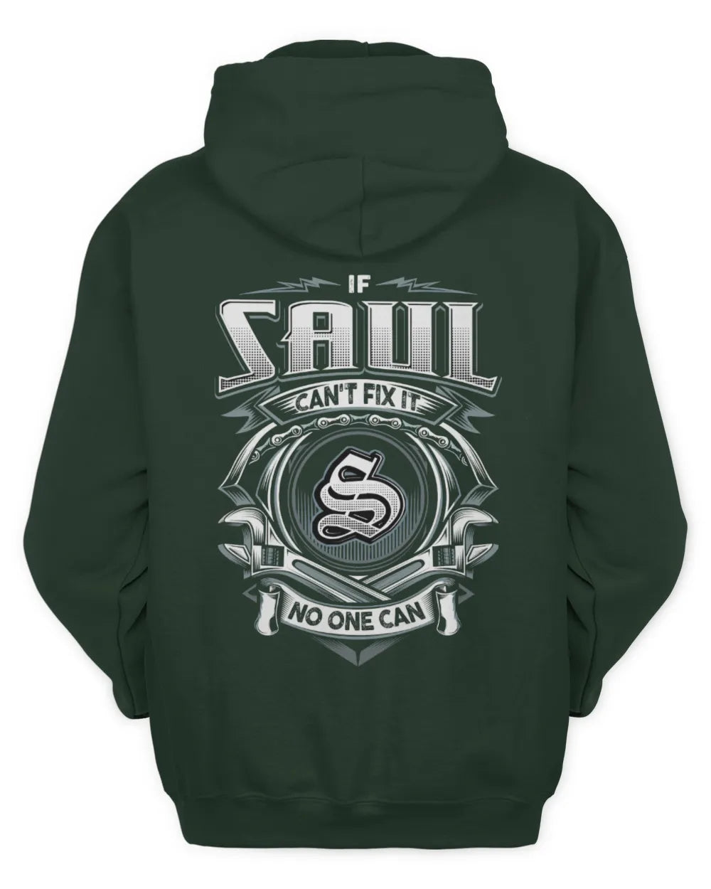 SAUL AP81-K4-626 - Personalized Ahmed Quote Apparel “If Ahmed Can't Fix It, No One Can” - Unisex Hoodie - Forest Green
