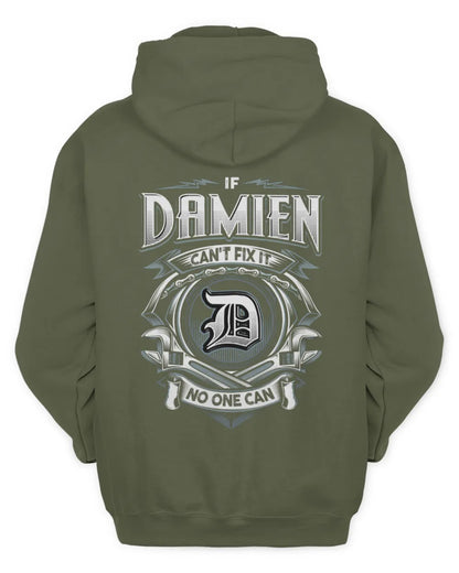 DAMIEN AP81-K4-626 - Personalized Ahmed Quote Apparel “If Ahmed Can't Fix It, No One Can” - Unisex Hoodie - Military Green