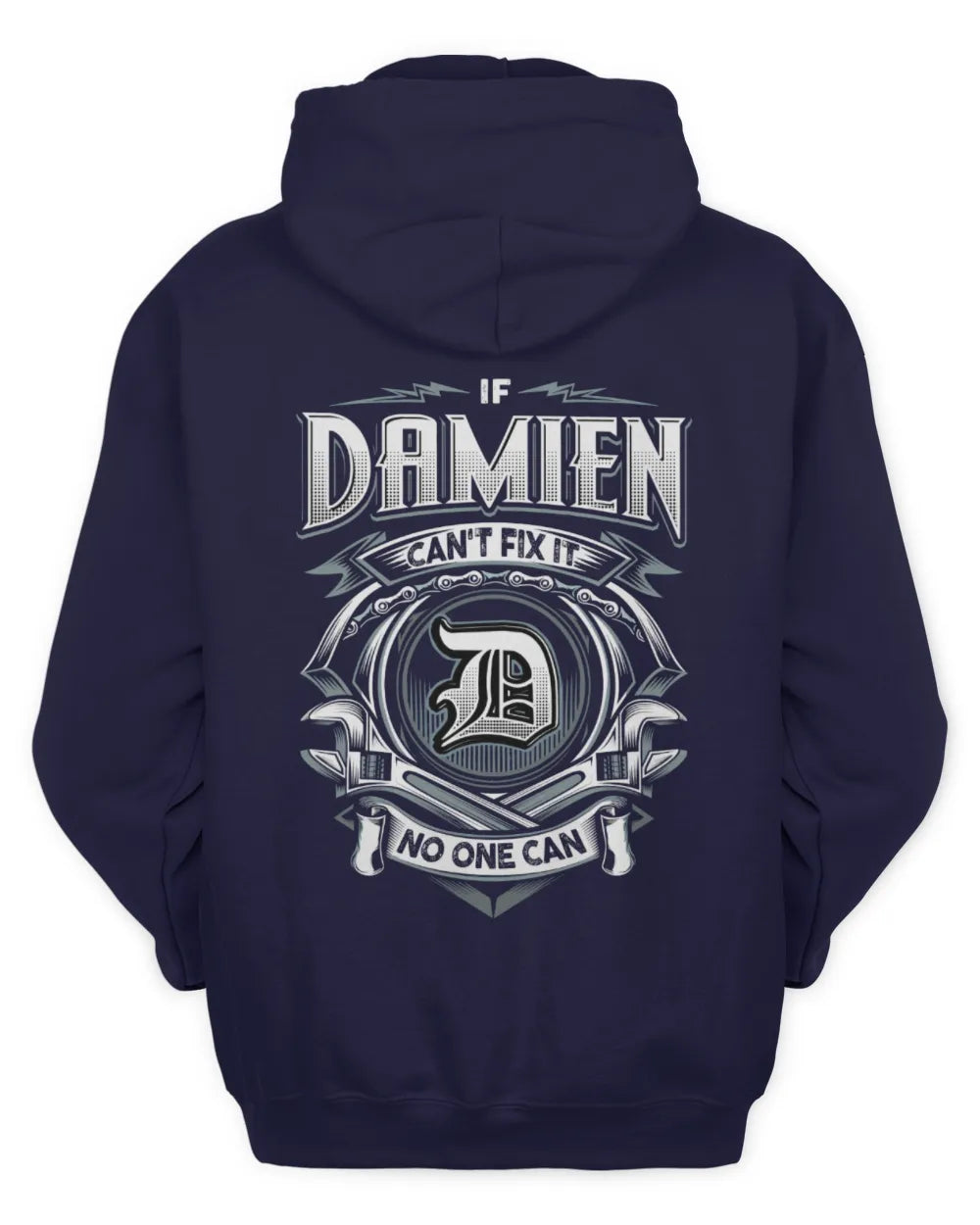 DAMIEN AP81-K4-626 - Personalized Ahmed Quote Apparel “If Ahmed Can't Fix It, No One Can” - Unisex Hoodie - Navy