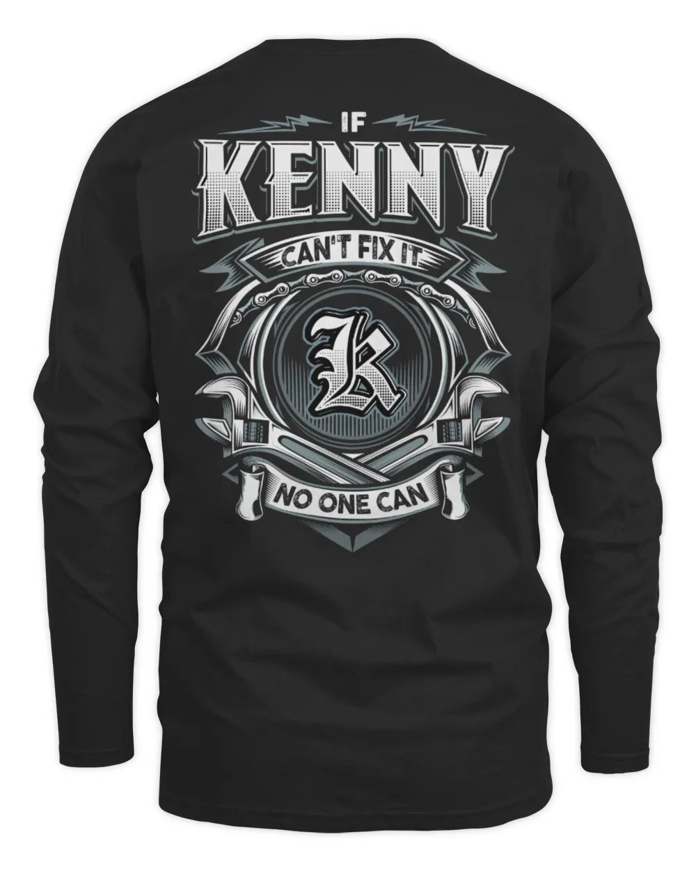 KENNY AP81-K4-626 - Personalized Ahmed Quote Apparel “If Ahmed Can't Fix It, No One Can” - Men's Long Sleeved T-Shirt - Black