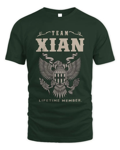 XIAN TP06-K82 – Personalized Classic Style Apparel “Team NAME Lifetime Member” - Unisex Standard T-Shirt - Forest Green