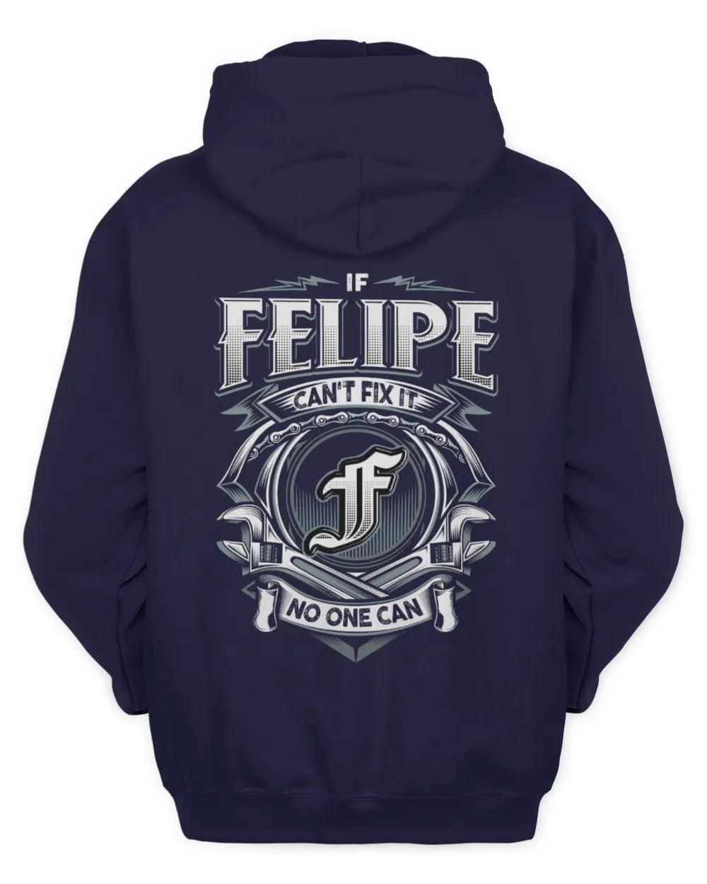 FELIPE AP81-K4-626 - Personalized Ahmed Quote Apparel “If Ahmed Can't Fix It, No One Can” - Unisex Hoodie - Navy