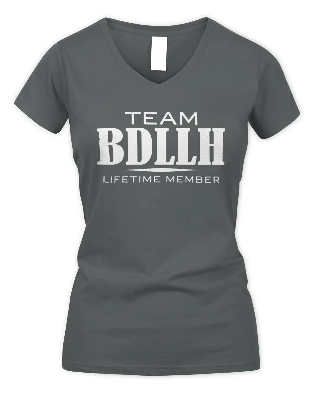 BDLLH BL62-K4-128 - Personalized “Team NAME Lifetime Member” - Women's V-Neck T-Shirt - Charcoal