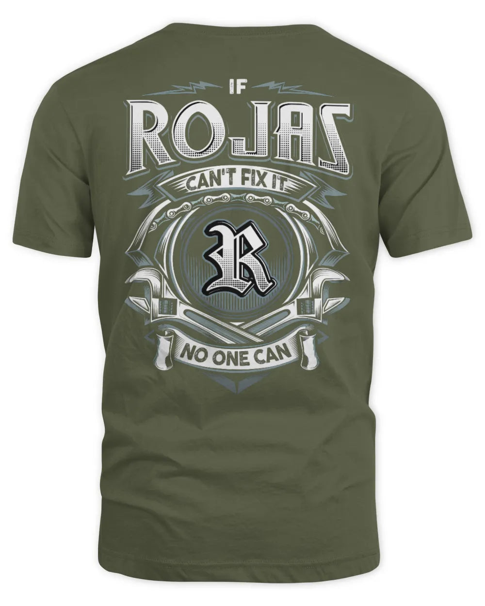 ROJAS AP81-K4-626 - Personalized Ahmed Quote Apparel “If Ahmed Can't Fix It, No One Can” - Unisex Standard T-Shirt - Military Green