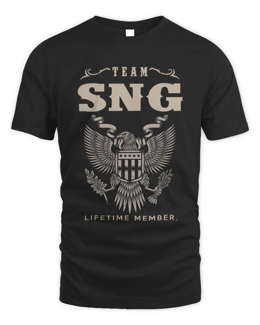 SNG TP06-K82 – Personalized Classic Style Apparel “Team NAME Lifetime Member” - Unisex Standard T-Shirt - Black
