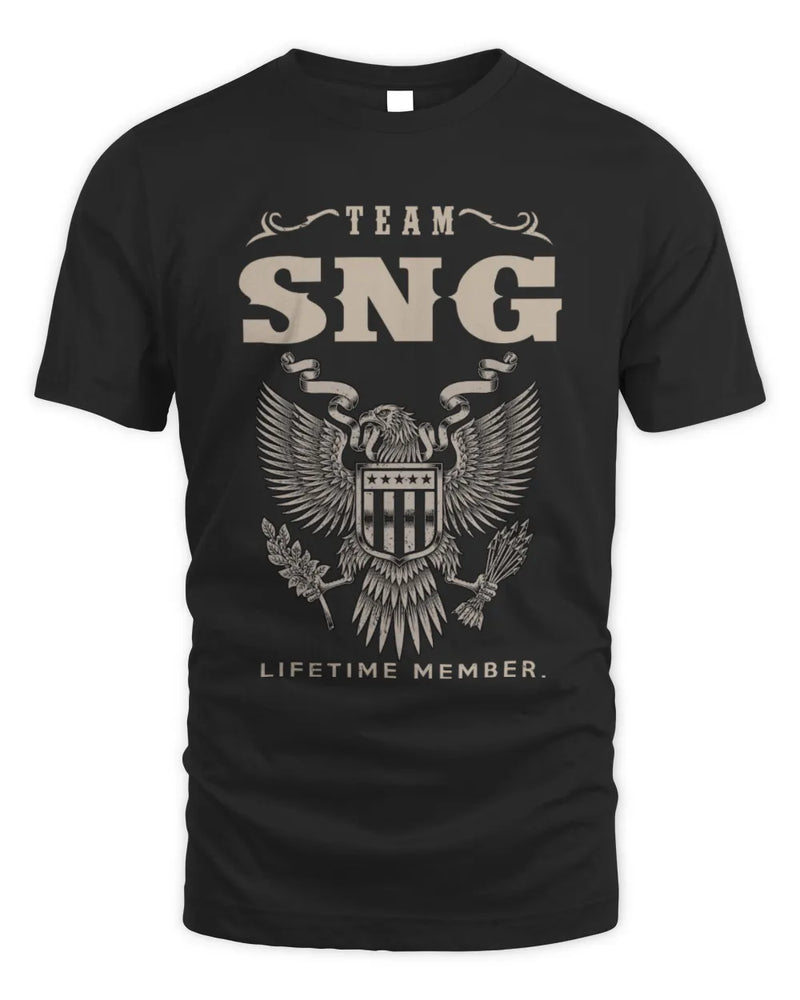SNG TP06-K82 – Personalized Classic Style Apparel “Team NAME Lifetime Member” - Unisex Standard T-Shirt - Black