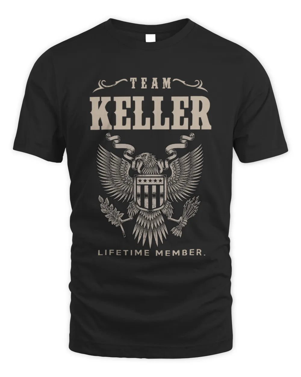 KELLER TP06-K82 – Personalized Classic Style Apparel “Team NAME Lifetime Member” - Unisex Standard T-Shirt - Black