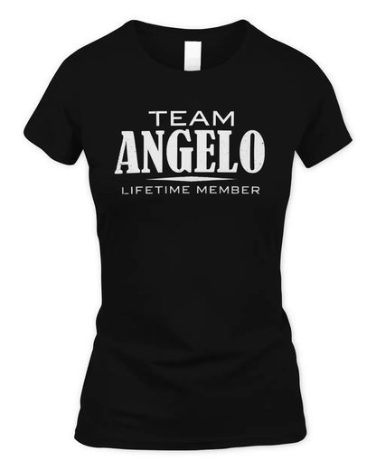 ANGELO BL62-K4-128 - Personalized “Team NAME Lifetime Member” - Women's Standard T-Shirt - Black