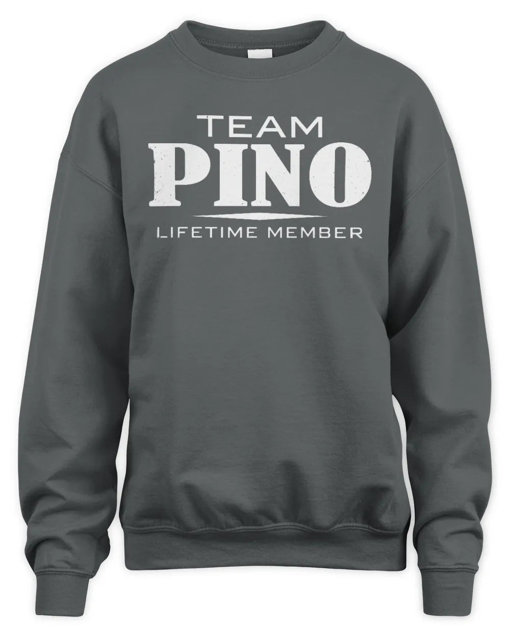 PINO BL62-K4-128 - Personalized “Team NAME Lifetime Member” - Unisex Sweatshirt - Charcoal