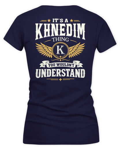 KHNEDIM KT06-M008 It’s a [NAME] Thing – You Wouldn’t Understand | Personalized Vintage T-Shirt - Women's V-Neck T-Shirt - Navy