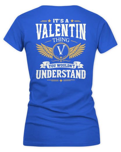 VALENTIN KT06-M008 It’s a [NAME] Thing – You Wouldn’t Understand | Personalized Vintage T-Shirt - Women's V-Neck T-Shirt - Royal