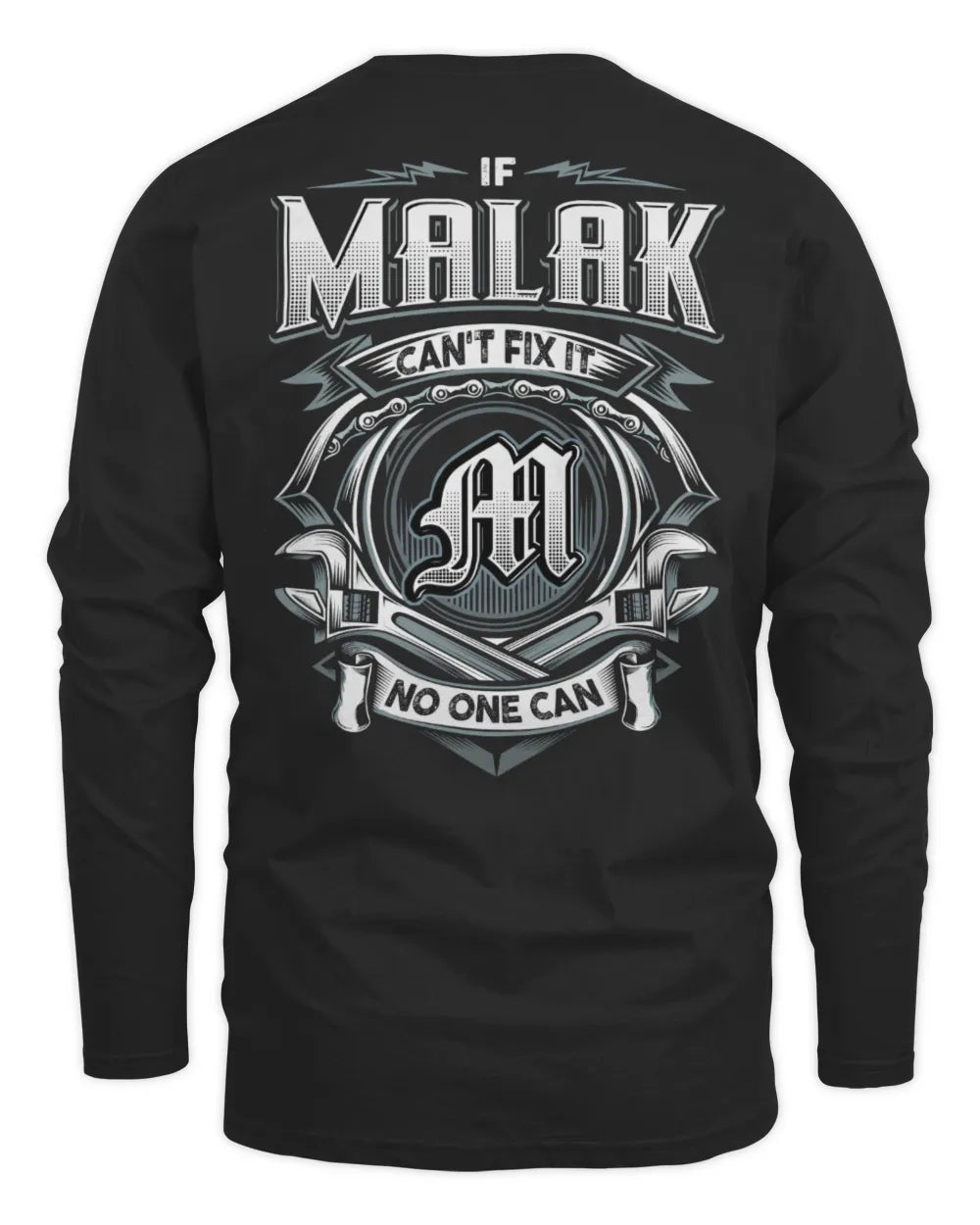 MALAK AP81-K4-626 - Personalized Ahmed Quote Apparel “If Ahmed Can't Fix It, No One Can” - Men's Long Sleeved T-Shirt - Black