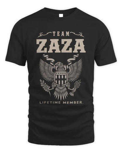 ZAZA TP06-K82 – Personalized Classic Style Apparel “Team NAME Lifetime Member” - Unisex Standard T-Shirt - Black