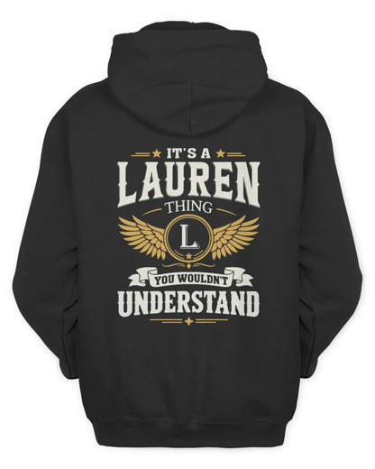 LAUREN KT06-M008 It’s a [NAME] Thing – You Wouldn’t Understand | Personalized Vintage T-Shirt - Unisex Hoodie - Black