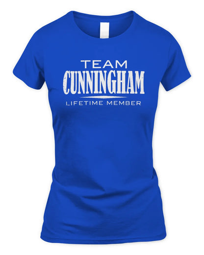 CUNNINGHAM BL62-K4-128 - Personalized “Team NAME Lifetime Member” - Women's Standard T-Shirt - Royal