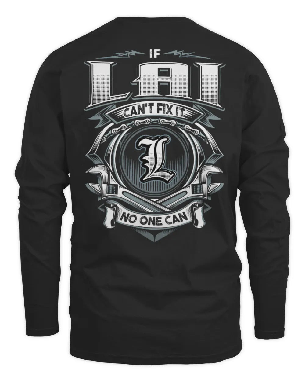 LAI AP81-K4-626 - Personalized Ahmed Quote Apparel “If Ahmed Can't Fix It, No One Can” - Men's Long Sleeved T-Shirt - Black