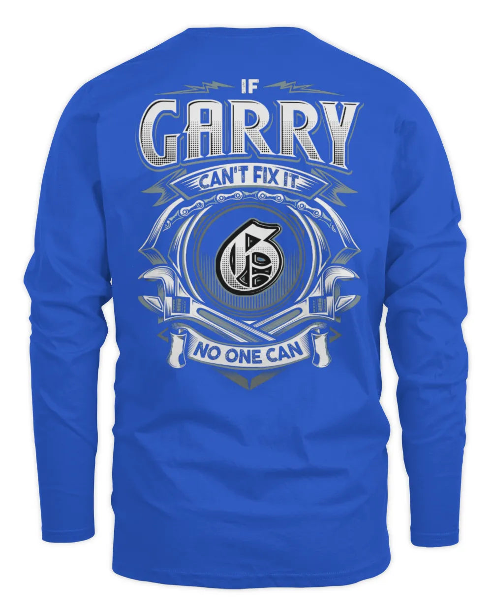 GARRY AP81-K4-626 - Personalized Ahmed Quote Apparel “If Ahmed Can't Fix It, No One Can” - Men's Long Sleeved T-Shirt - Royal