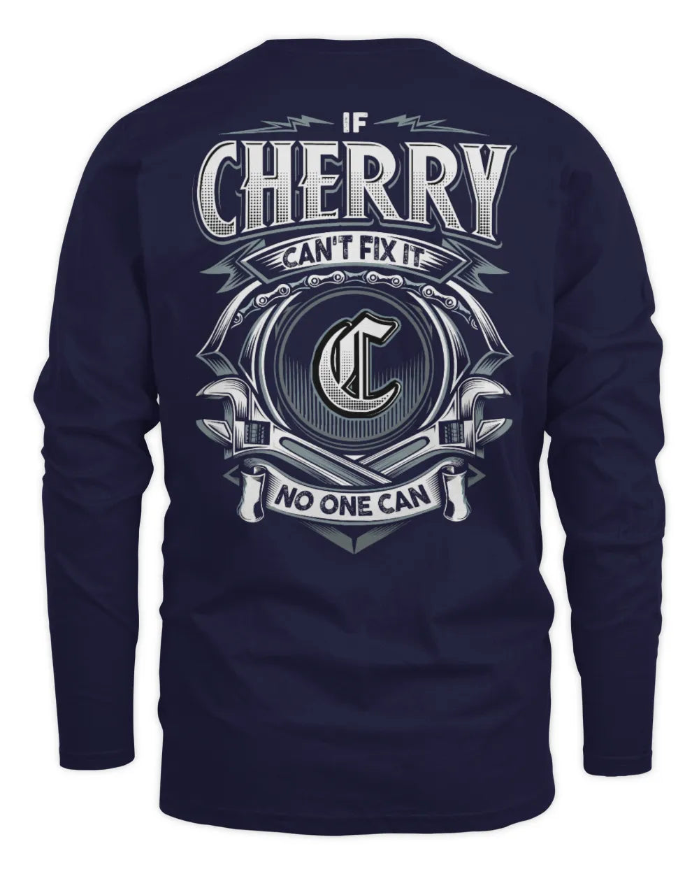 CHERRY AP81-K4-626 - Personalized Ahmed Quote Apparel “If Ahmed Can't Fix It, No One Can” - Men's Long Sleeved T-Shirt - Navy